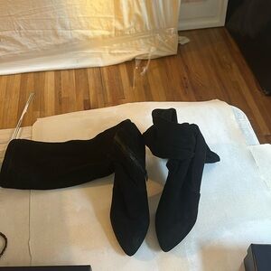 Joie knee high heel boots black